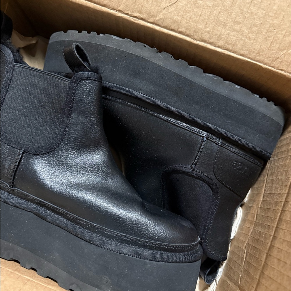 UGG Black Platform Chelsea Boots
